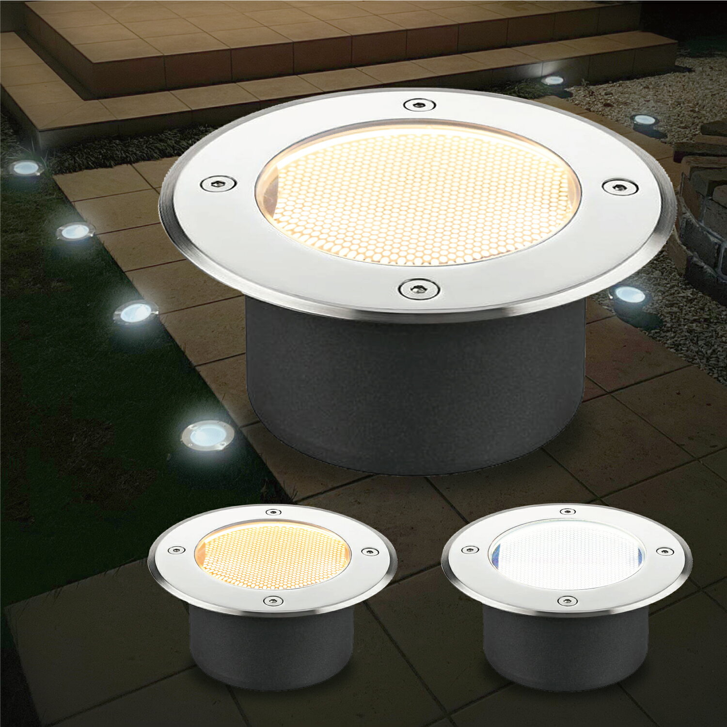 ガーデンライト 埋め込み式LED GL ソーラー発電 埋込式 屋外 防水 アッパーライト ガーデンライト 玄関ライト おしゃれ 庭 エクステリア 外構 照明 明るい LED 昼白色 電球色 ホワイト オレンジ 埋込み式 配線不要 電源不要 太陽光発電 センサー 一年保証 ESL-01 あす楽のサムネイル