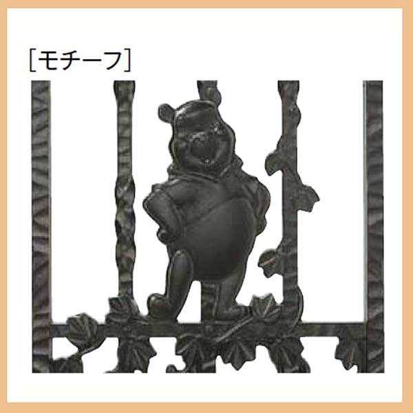 【門扉】ディズニー 門扉 プーさんB型 08-12 両開き 角門柱タイプアルミ鋳物門扉に...