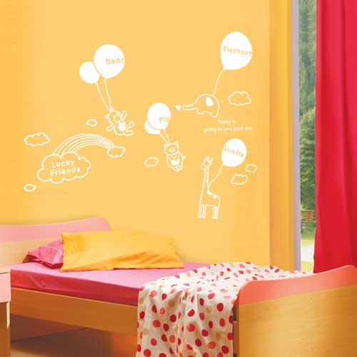 ウォールステッカー インテリアシール 壁シール 壁紙シール グラフィックステッカー 転写式 ハッピーフレンド wall sticker 北欧 ウォールステッカー ウォールステッカー ウォールステッカー