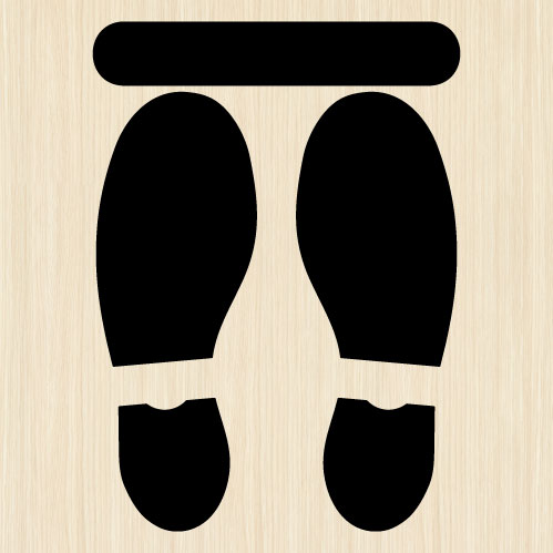 足跡 靴跡 足形 靴形 シール 一旦停止 ウォールステッカー