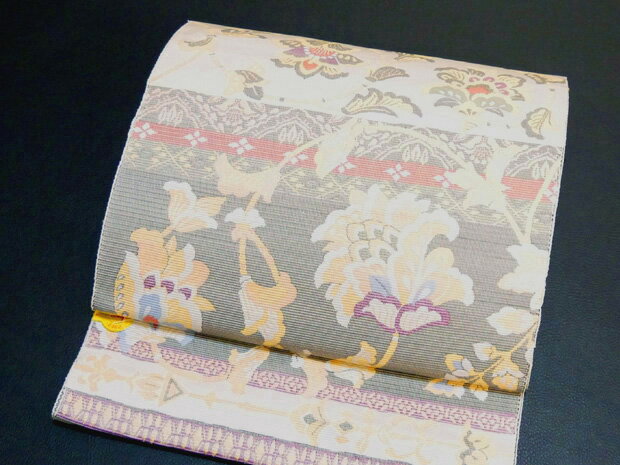 ＜値下げしました＞西陣織 大光謹製 八寸名古屋帯 アラビア調 紬感覚 正絹【お仕立代無料＆送料無料＆代引料無料】女性用 西陣帯 八寸帯 八寸なごや帯 かがり帯 袋名古屋帯 袋なごや帯 和装 和服 呉服 着物 きもの 日本製