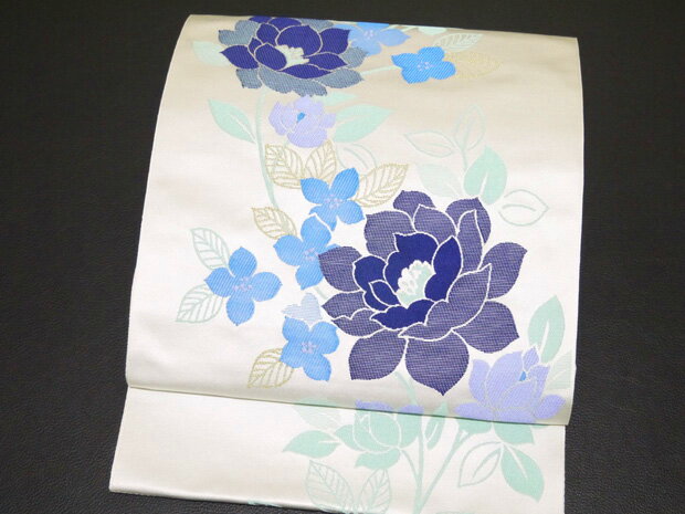 本場筑前 博多織 協和織工場謹製 正絹 紋八寸名古屋帯【お仕立代無料＆送料無料＆代引料無料】フラワー 花柄 博多帯 紋八寸なごや帯 袋名古屋帯 袋なごや帯 八寸帯 かがり帯 金証紙 金ラベル 金印 女性用 和装 和服 普段着用 小紋用 日本製