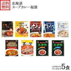 ランダム5食 北海道 スープカレー レトルト 食品 福袋 お楽しみ食べ比べセット カレー セット/レトルトカレー gift カレーセット 詰め合わせ スープカレー セット お取り寄せ 送料無料 グルメ福袋 2021 soup curry set 食べ物 ギフト プレゼント 木多郎 南家 大泉洋 冬ギフト
