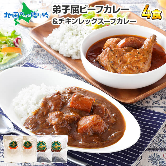 北国オリジナル カレー 詰め合わせ 2種 4食セット チキンレッグスープカレー ビーフカレー 業務用 レトルト カレー セット 食べ比べ 北海道 スープカレー レトルト食品 チキンカレー お取り寄せ 送料無料 チョコ以外 食べ物 バレンタイン カレー グルメ gift soup curry set