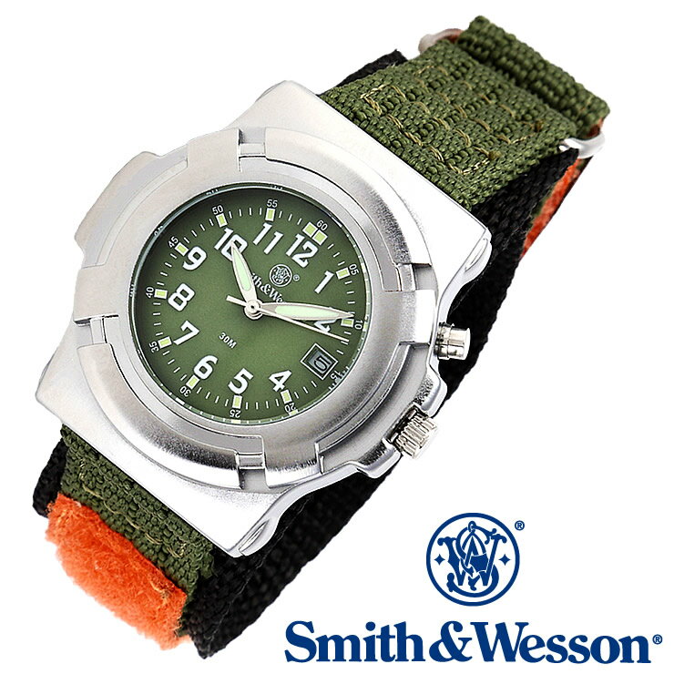 楽天腕時計FANスミス＆ウェッソン Smith & Wesson 正規品 ミリタリーウォッチ 腕時計 メンズ LAWMAN WATCH SWW-11-OD OLIVE DRAB デイトカレンダー 日付 ナイロンベルト 雑誌掲載ブランド 男性用 時計 カーキ オリーブドラブ 緑 送料無料 あす楽