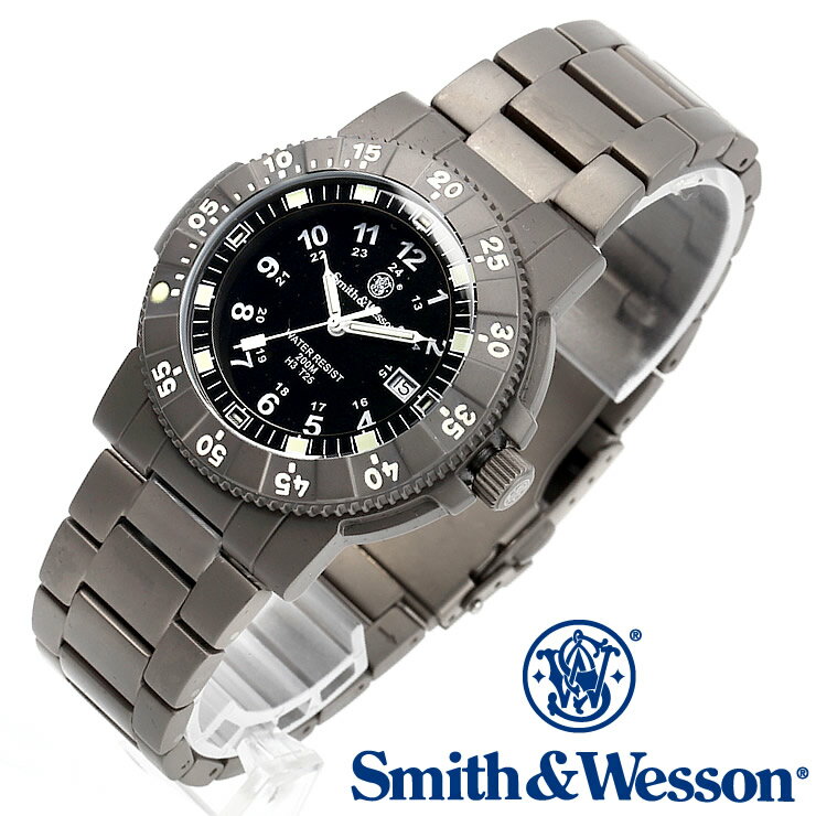  スミス＆ウェッソン Smith & Wesson スイス トリチウム ミリタリー腕時計 SWISS TRITIUM 357 SERIES EXECUTIVE WATCH TITANIUM SILVER/BLACK SWW-357-T-BLK   