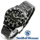 楽天腕時計FANスミス＆ウェッソン Smith & Wesson 正規品 ミリタリーウォッチ 腕時計 メンズ SWAT WATCH BLACK SWW-45M ポリスシリーズ スワット ダイバーズ デイトカレンダー 日付 メタルベルト 雑誌掲載ブランド 男性用 時計 ブラック 送料無料 あす楽