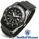 楽天腕時計FANスミス＆ウェッソン Smith & Wesson 正規品 ミリタリーウォッチ 腕時計 メンズ COMMANDO WATCH BLACK SWW-5982 デイデイトカレンダー 日付 ダイバー ダイバーズ ナイロンベルト 雑誌掲載ブランド 男性用 時計 送料無料 あす楽