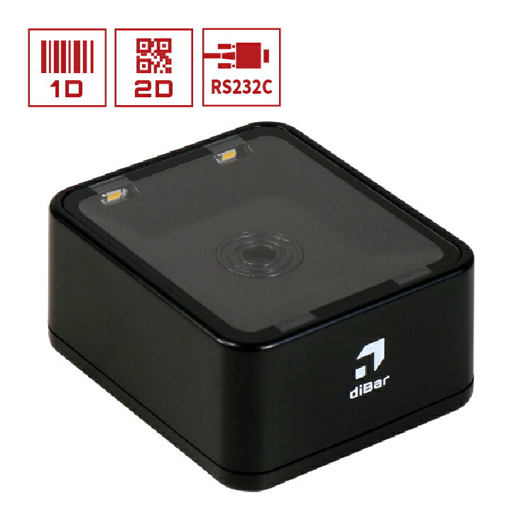 RS232C接続 2次元バーコードリーダー eTicketC-BLK-RS232 電源別売 ハンズフリー 卓上 バーコードスキャナー ウェルコムデザイン diB...