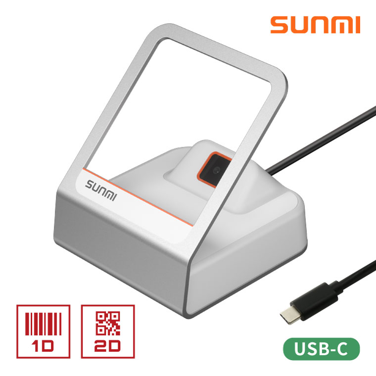 テーブルトップ QRコードリーダー USB Type-C接続 SUNMI-BLINK2-WHT-UTC 卓上 業務用 法人様向け