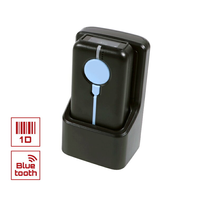 【売り尽くし 特価】 Bluetooth モバイル バーコードリーダー WITHME-BLK-SET 充電クレードルセット メモリ搭載 ウェルコムデザイン 業務...