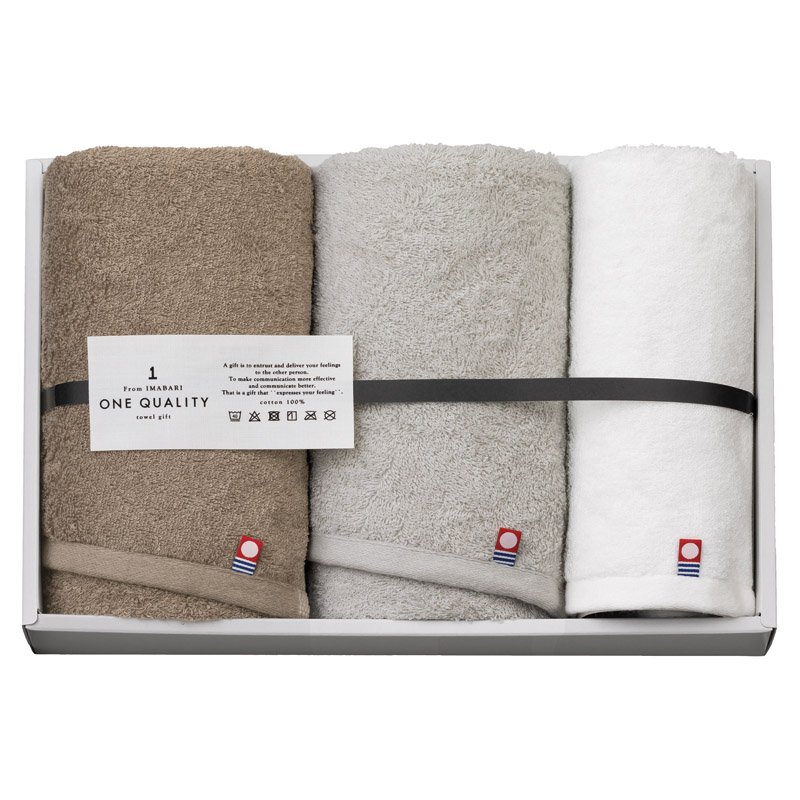 樂天商城 - 今治 ONE QUALITY フェイスタオル2P&ウォッシュタオル【のし・包装無料】【代引不可】
