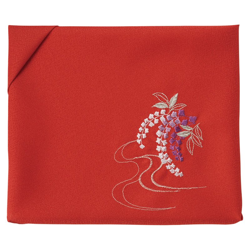 洛北 刺繍入り二巾風呂敷 赤【のし・包装無料】【代引不可】