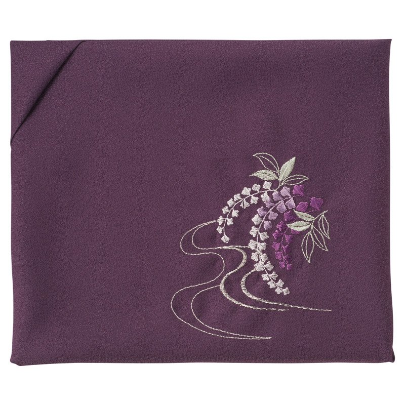 洛北 刺繍入り二巾風呂敷 紫【のし・包装無料】【代引不可】
