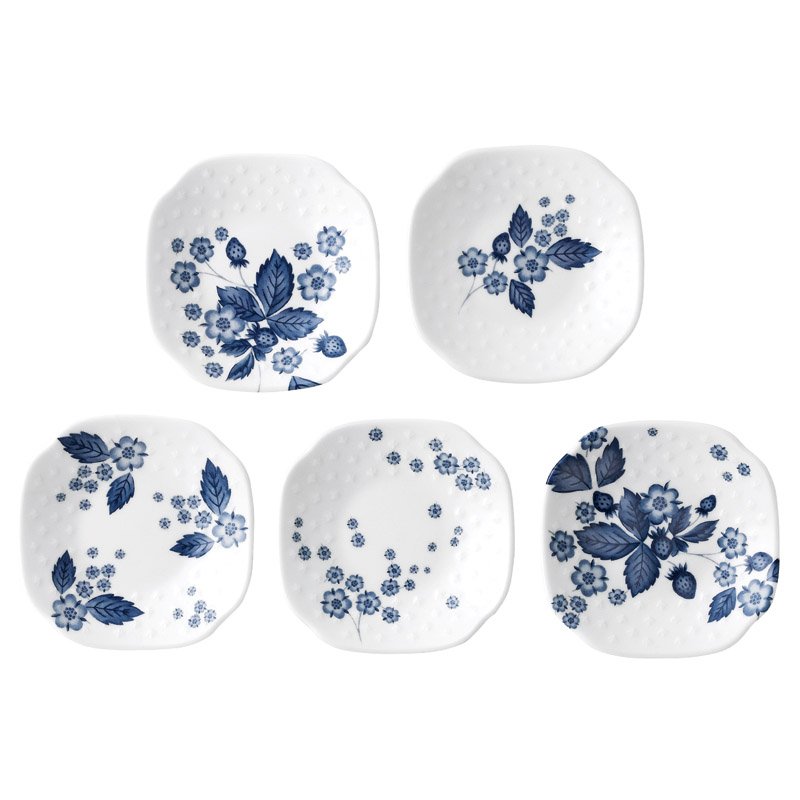 ウェッジウッド ストロベリー ブルーム インディゴ ソイディッシュ5枚セット【のし・包装無料】【代引不可】