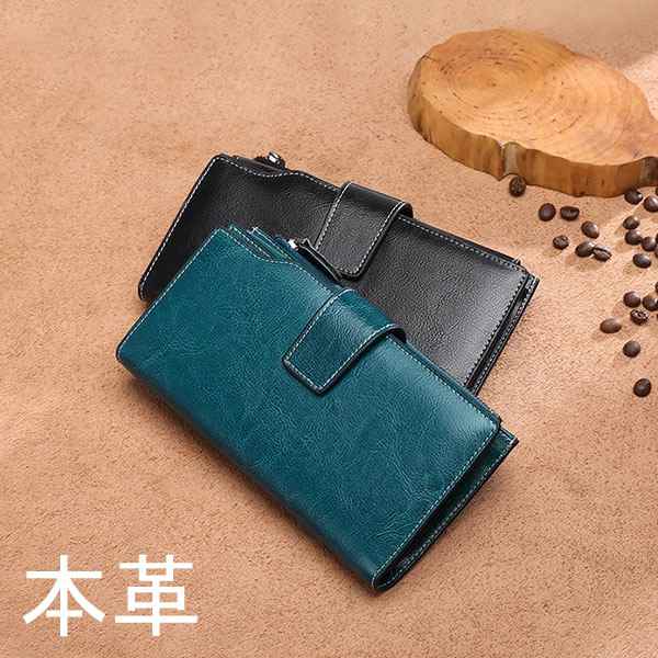 【予約販売】財布 レディース 本革 長財布 三つ折り クラッチバッグ ロングウォレット 紙幣入れ 多機能 小銭入れ コインケース ギフト カード 名刺 カードフォルダー さいふ 母の日 カード入れ 軽量 大容量 スナップボタン ファスナー式 ギフト プレゼント メール便