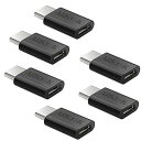 【6個セット】 USB-C アダプタ ARKTEK Micro USB → USB Type C変換アダプタ コネクター コンバーター 高速データ転送 充電 MacBook 2017 Chormebook Pixel Sony XZ2 他対応 (ブラック) 【6個セット】ブラック