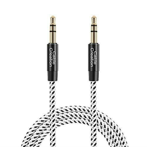 CableCreation 3.5mm AUX オーディオケーブル スリム＆ソフトAUXケーブル ヘッドフォン/iPod / iPhone/iPad / ホームステレオ/カーステレオなど対応 ブラック＆ホワイト 0.9m