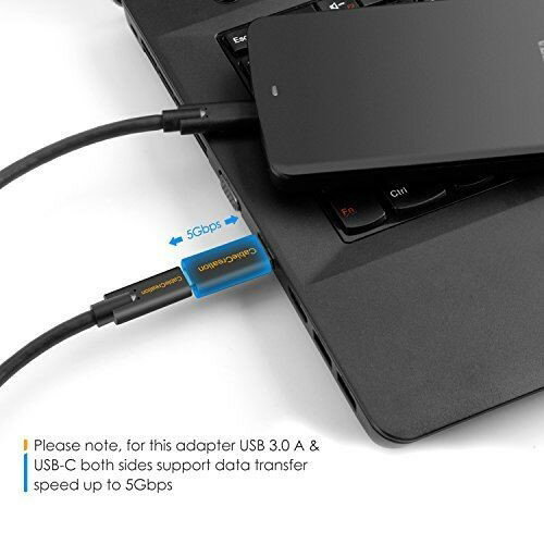 USB 3.0 to USB-C アダプタ CableCreation Type 3.0 - Type C変換コネクタ データ転送及び充電対応 USB-C充電ケーブル、ラップトップ及び壁面充電器など対応 ブラック 【1個】USB-C to USB 3.0