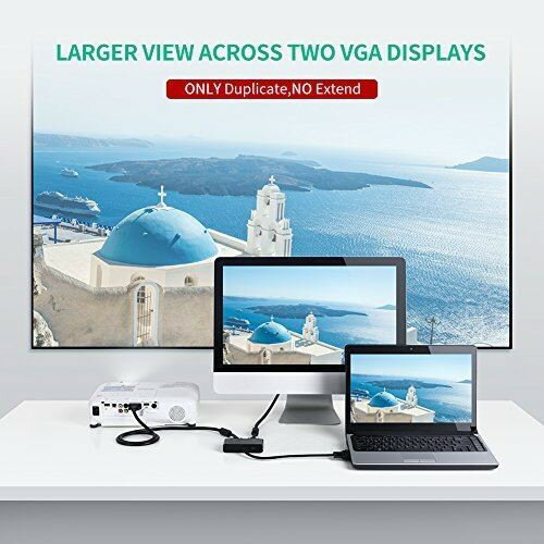 UGREENVGAモニター分配器1入力2出力VGAディスプレイ分配機1920*1440P60HzD-Sub15ピンオス-メス90cm