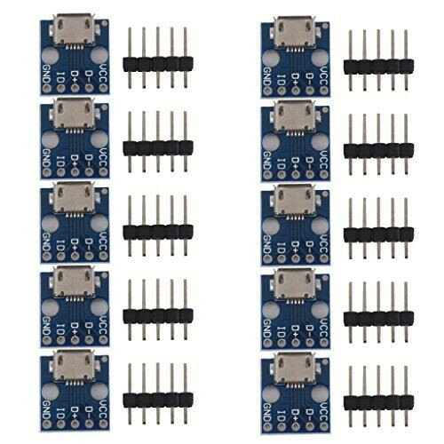 【ノーブランド品】メス マイクロ USB → DIP 5ピン ピンボード 2.54mm マイクロ USB 10個