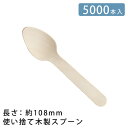 アサヒグリーン 使い捨て 木製スプーン 約108mm 5000本セット 【 エコ 木製 アウトドア つかいすて 食器 テイクアウト スプーン カトラリー 防災グ...