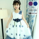 子供ドレス ノースリーブ 子供服 カラードレス ワンピース フワラーガール 子どもドレス 可愛い 衣装 女の子 [ カラー: ブルー パープル / サイズ: 1...