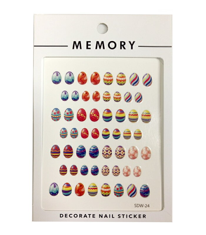 【半額】 MEMORY ウォーター ネイル シール SDW-24 カラフル エッグ 卵