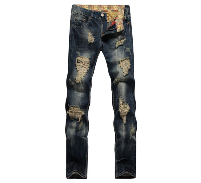 ジーンズ メンズデニムパンツ ペンキ クラッシュ 個性 欧米風 アメカジ ダメージ ユーズド ストレート