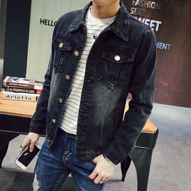 牛仔布夹克 - Gジャン メンズ デニムジャケット はおり ジャンパー デニム アウター 秋物 ジャケット メンズファッション
