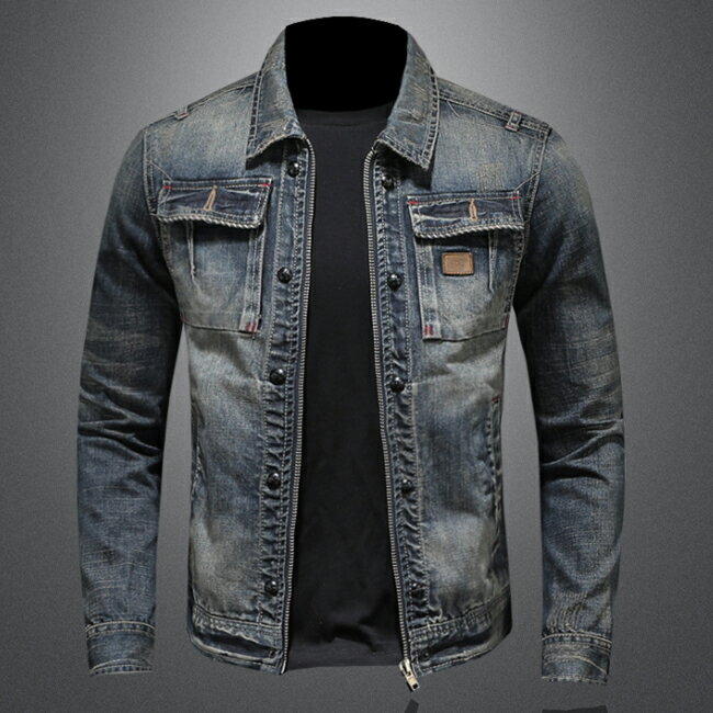 데님 재킷 맨즈 데님 긴팔 세련된 브랜드 블레이저 아우터 춘추