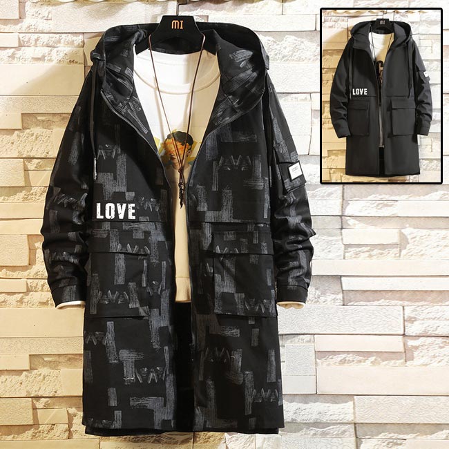 ロングコート メンズ ジャケット 春服 新作 モッズコート メンズファション ジャケット ハイネック フード付き お洒落