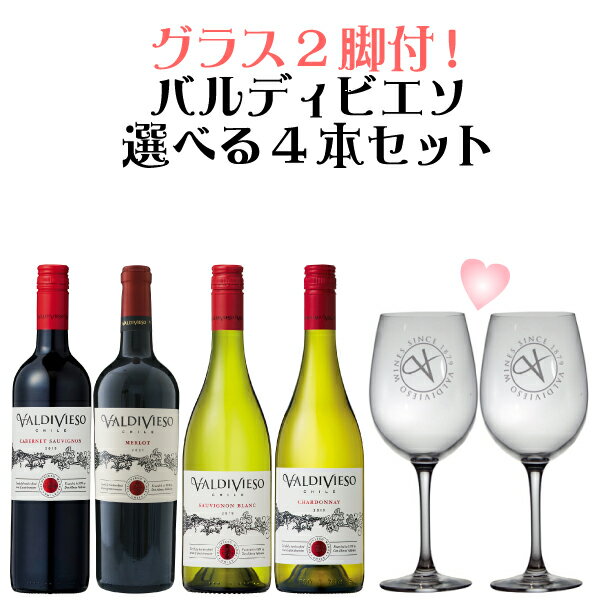 【グラス2脚付♪】選べるバルディビエソ4本セット！　750ml×4本