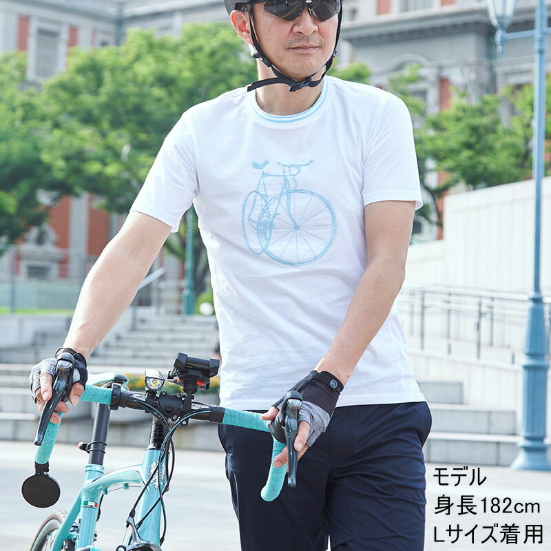 スーパーSALE★50%OFF Winner 自転車モチーフ Tシャツ メンズ 春夏 半袖 サイクルウェア カジュアル バックポケット 全2色 M-LL ポタリング ロードバイク クロスバイク おしゃれ ベンチレーション 接触冷感 サイクルTシャツ 送料無料 あす楽 日本製 3