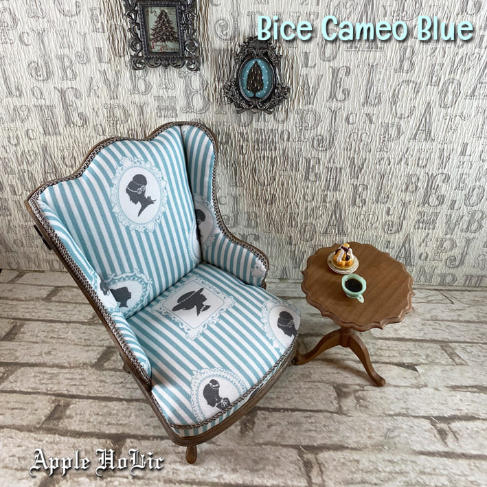 ドール チェア | Bice Cameo Blue・ビーチェ カメオ ブルー 1S | ミニチュア 家具 ミニチュア 椅子 ミニチュア ソファ ドール ソファ パーソナルチェア 二人掛けソファ ブライス blythe harmonia bloom harmonia humming 1/6 ドール用 3