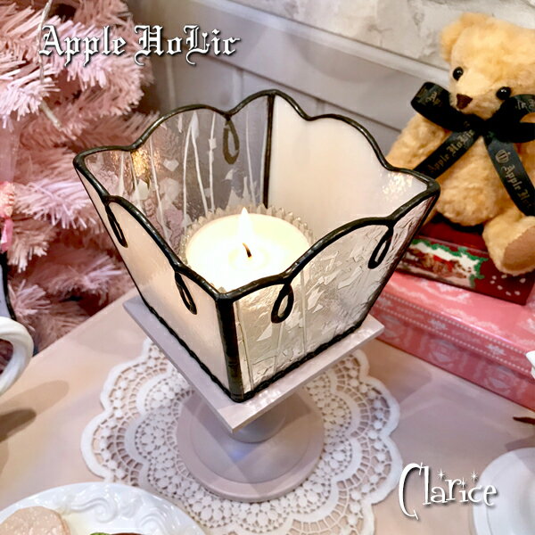 グラス キャンドル スタンド【Clarice・クラリーチェ】クリスマス ガラス LEDライト