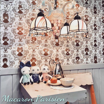 シャンデリア 【Macaron Parisien Rose・マカロンパリジャン ロゼ】 LED対応 スイーツ 4灯 ペンダントライト ステンドグラス ランプ