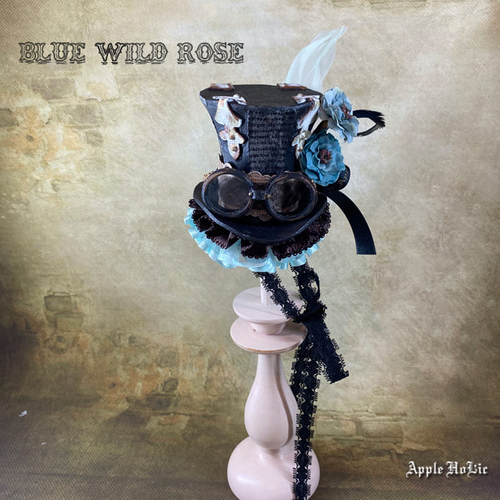 ドール用ハット【Blue wild rose・ブルーワイルドローズ】1/6サイズ ブライス 帽子 ドール