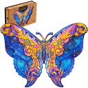 9 | UNIDRAGON ユニドラゴン インターギャラクシー・バタフライ (銀河蝶) Sサイズ 108 ピース 木製フィギュアパズル
