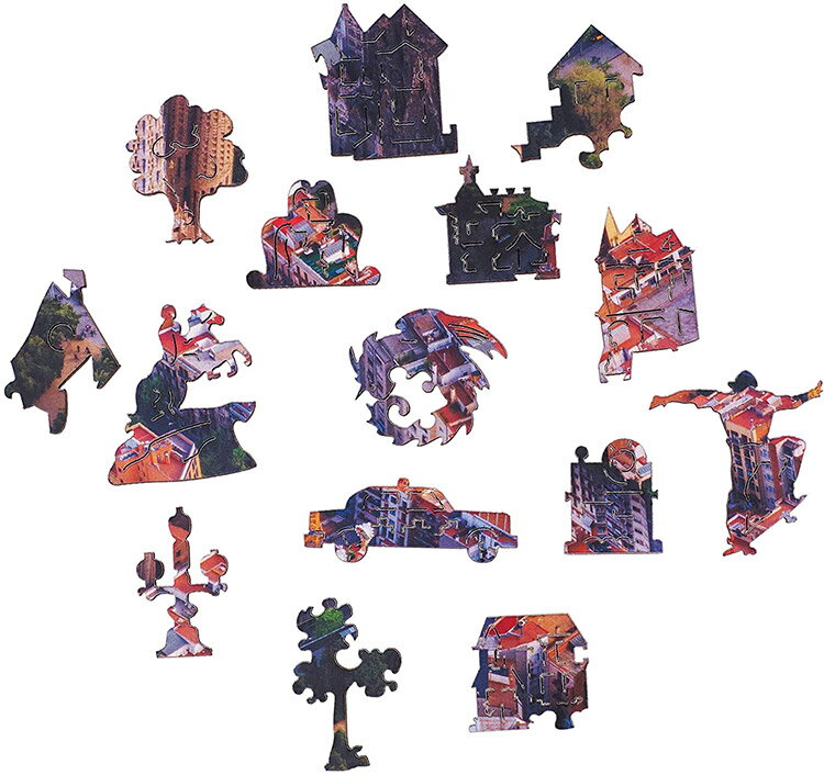 UNIDRAGON パズル 大人 木製パズル 木製 ジグソー 子供 最高 ギフト ユニーク 形 プレゼント ジグソーパズル ピース チャーミング 可愛い 綺麗 かわいい 4620755027402 木製フィギュアパズル 31 × 23 cm 250 ピース 中