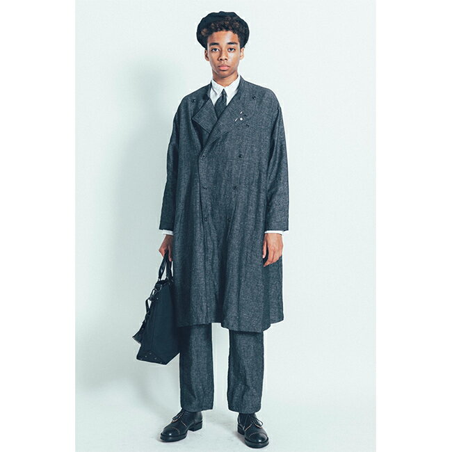 ポータークラシック Porter Classic 【正規販売店】 ブレッソンリネンダブルコート“BRESSON” LINEN DOUBLE COAT GRAY PC-021-1512