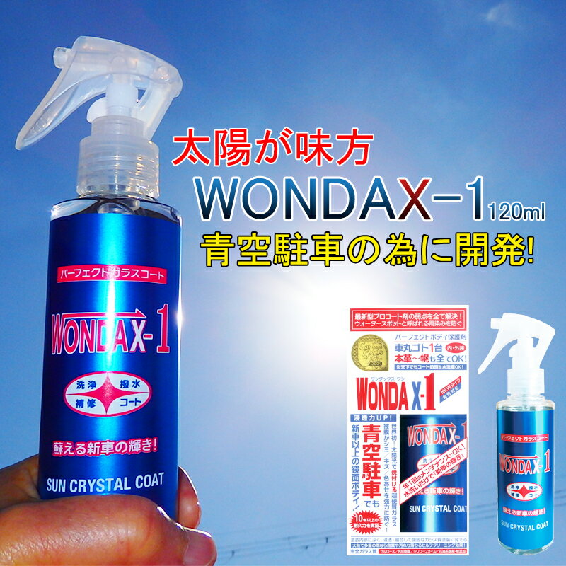 WONDAX-1 ワンダックスワン 120mlガラスコーティング剤 車ガラスコート剤 疎水親水完全ガラス質ノンシリコーン 塗装強化万能鳥フン火山灰水垢黄砂雨染みイオンデポジット色あせ劣化防止 洗車 ボディクリーナー 10年耐久力