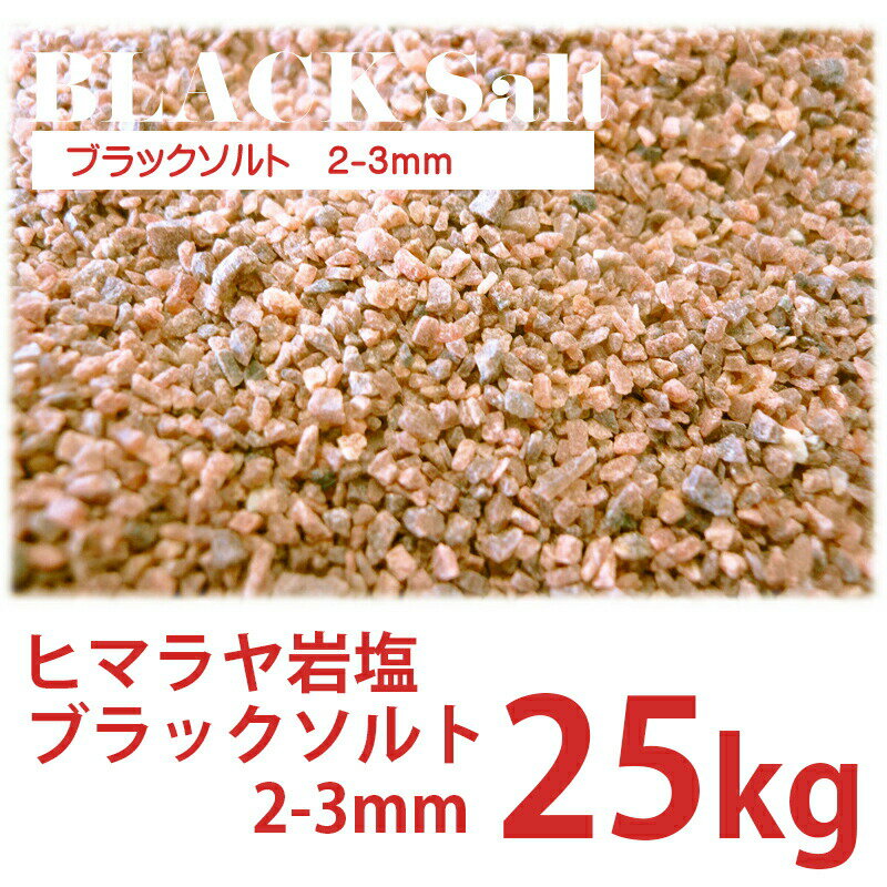 ヒマラヤ岩塩 ブラックソルト 2-3mm 25kg 業務用 国内洗浄・国内食品検査済 送料込み 沖縄・離島は除く+5,000円 2