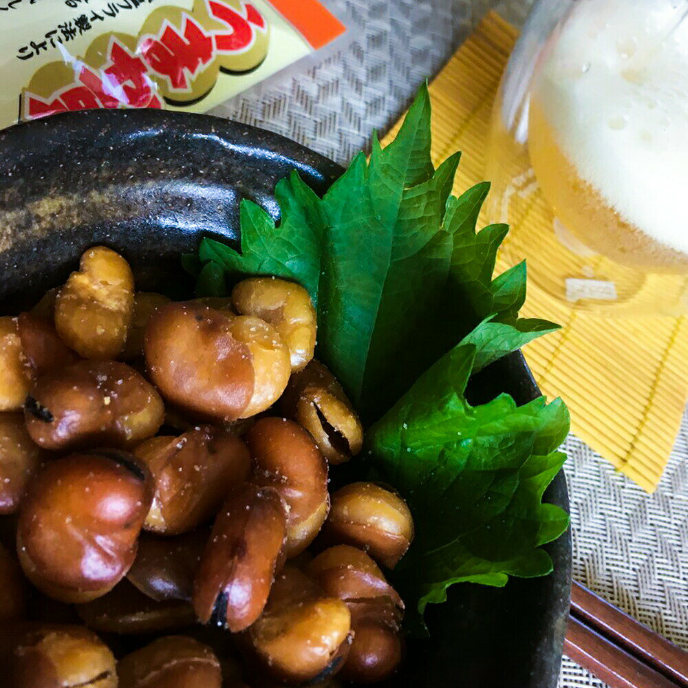 皮なし イカリ豆（塩味）80g 4袋セット ミツヤ　送料無料 瀬戸内の花藻塩使用 おつまみ チャック付き ビール フライビーンズ いかり豆