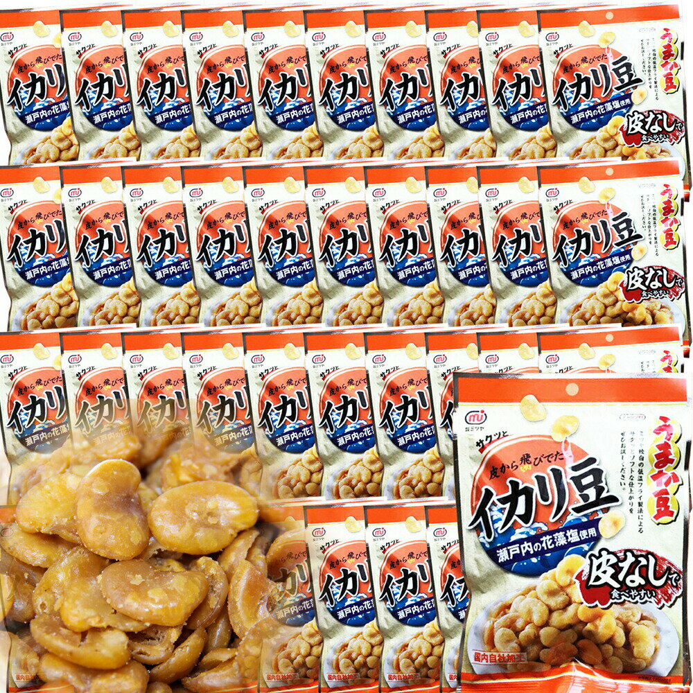 皮なし イカリ豆（塩味）80g 40袋セット ミツヤ　送料無料 瀬戸内の花藻塩使用 おつまみ チャック付き ビール フライビーンズ いかり豆