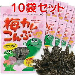 上田昆布 梅カム こんぶ しそ梅味 1袋10g 10袋 北海道産昆布使用 送料無料 おしゃぶり昆布 昆布加工品