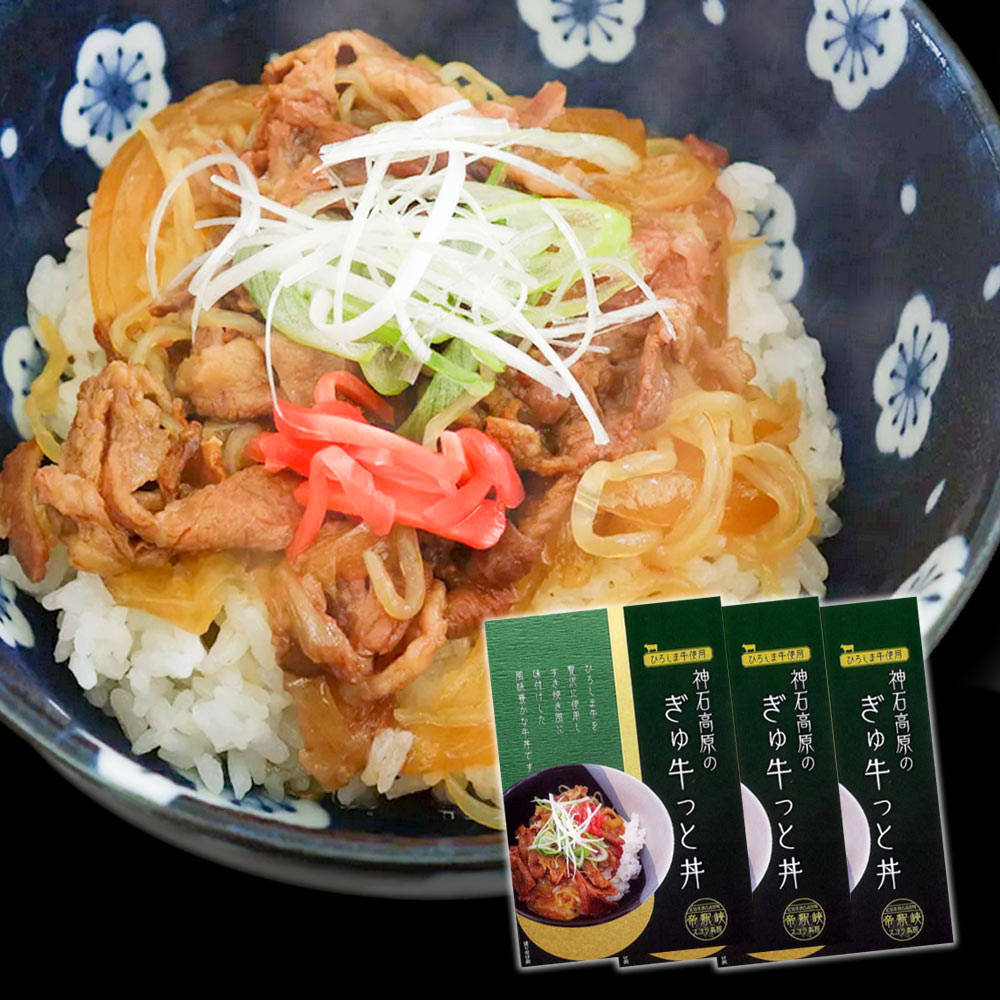 牛丼 ぎゅ牛っと丼 160g 3個セット 広島牛使用 送料込み レトルト 和牛 ご当地グルメ 帝釈峡スコラ お土産