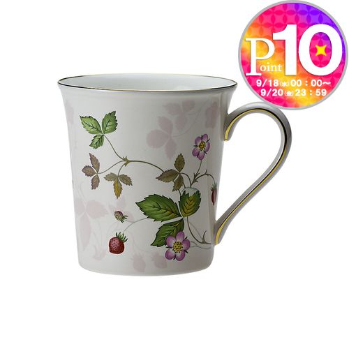 【1日0時〜72h限定ポイント5倍】 ウェッジウッド WEDGWOOD マグカップ ワイルドストロベリー パステル ピンク ビーカー 300ml 【お取り寄せ】