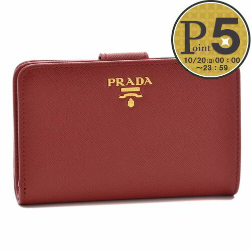 プラダ 財布（レディース） 【5/15(水)0時～24時間限定ポイント5倍】 プラダ 財布 折財布 PRADA 1ML225 QWA F068Z FUOCO 【SAFFIANO METAL ORO】