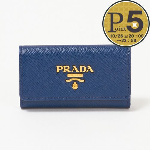 プラダ キーケース 【6/1(土)0時～24時間限定ポイント10倍】 プラダ PRADA キーケース 【SAFFIANO METAL】 1PG004 QWA ブルー系(F0016/BLUETTE) 【お取り寄せ】